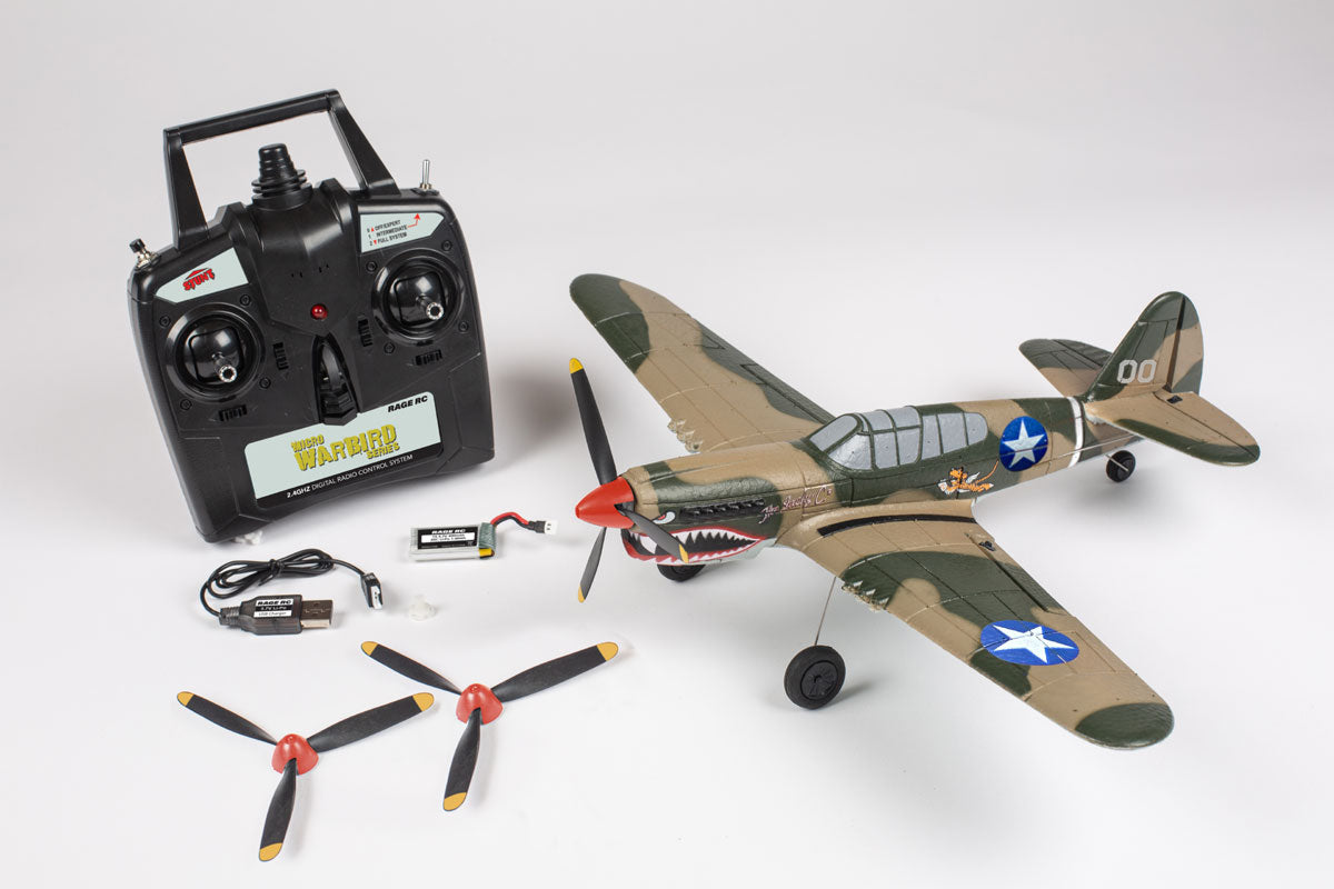 A1305 Curtiss P-40 Warhawk Micro RTF Airplane w/PASS