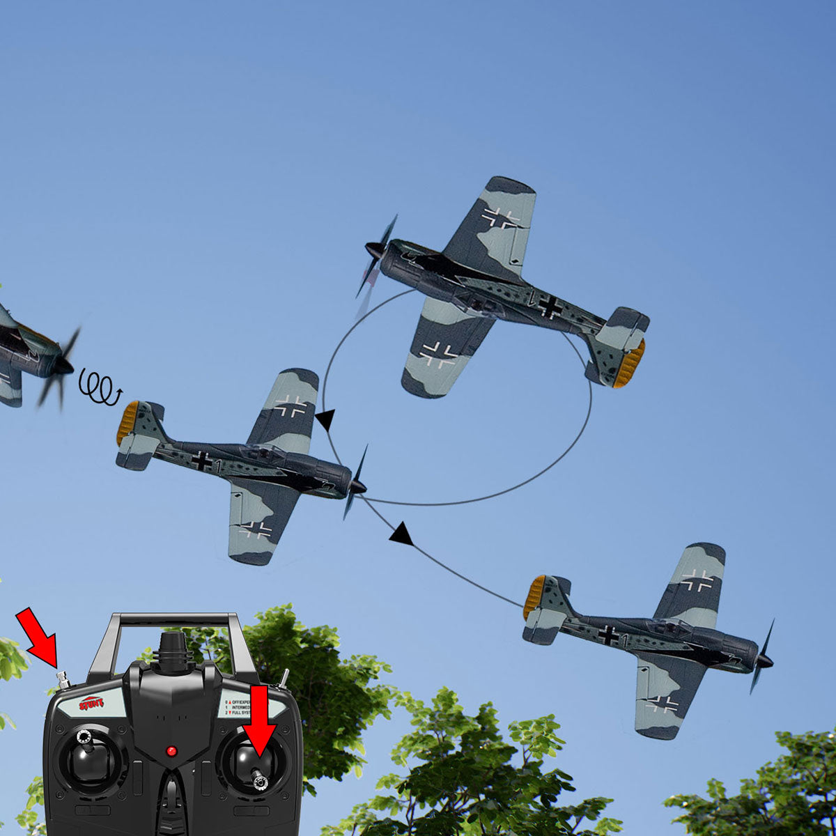 A1308 - Focke-Wulf Fw 190 Micro RTF Airplane with PASS (Pilot Assist Stability Software) System