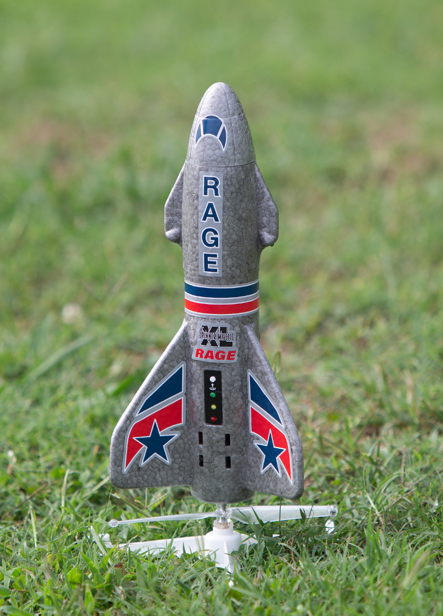 4150G - Spinner Missile XL Electric Free-Flight Rocket with Parachute and LEDs, Gray