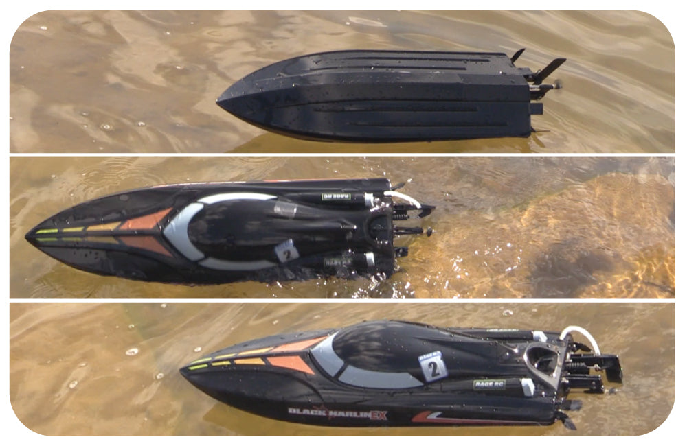Discontinued - B1400 - Black Marlin EX Brushed RTR Boat